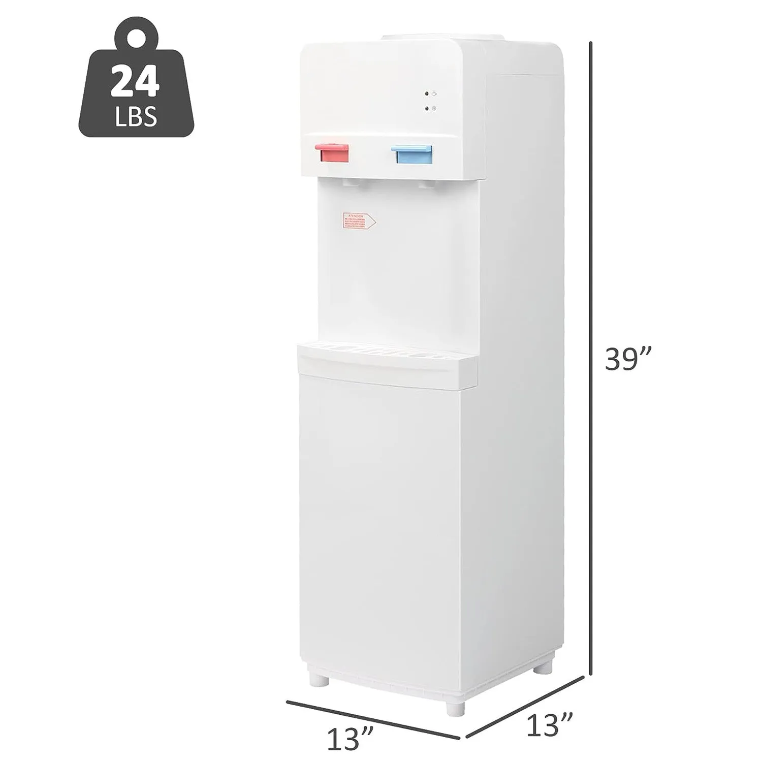 3-5 Gallon Top Loading Water Dispenser Cooler Hot and Cold with Child Safety Lock, ETL Listed, White