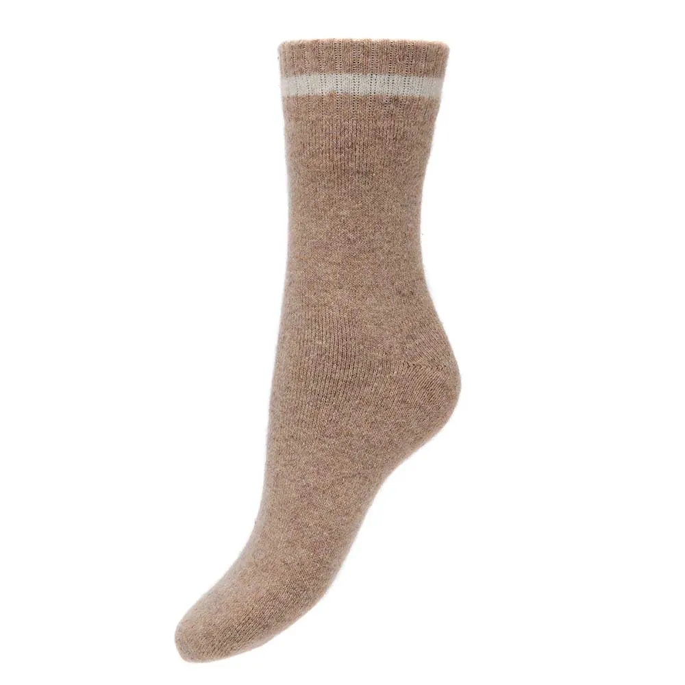 3 pairs of Men's Thick wool blend socks - light grey, beige and burgundy