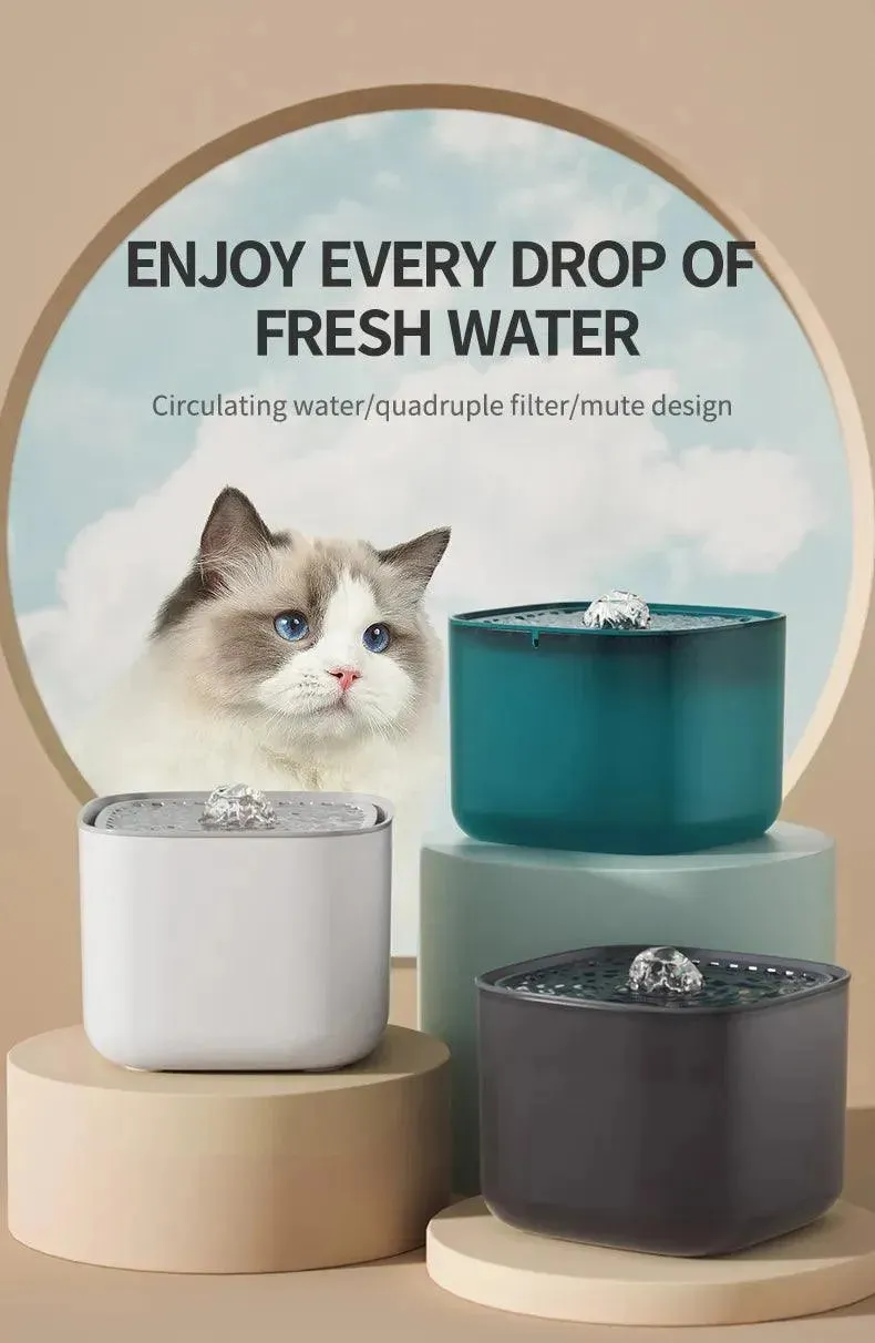 3L Cat Water Fountain Auto Recirculating USB Electric