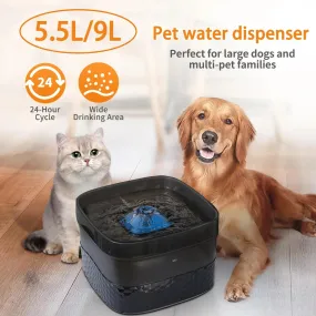 5.5L/9L Dog Drinking Bowl Pet Water Fountain with Ultra-Quiet Pump for Multiple Cats or Dogs Automatic Cat Drinking Dispenser