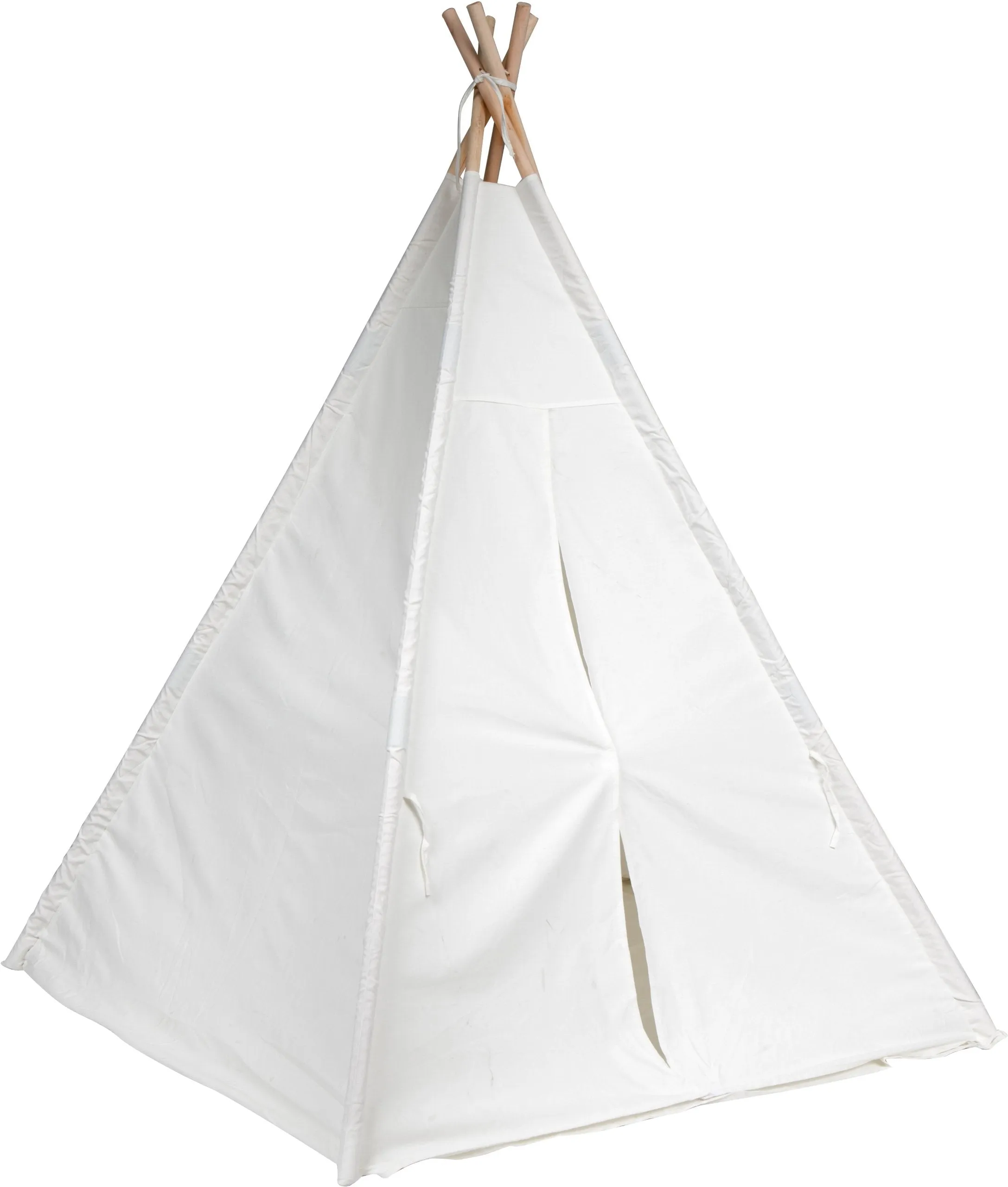 6' Giant Teepee Play House of Pine Wood with Carry Case by Trademark Innovations (White)