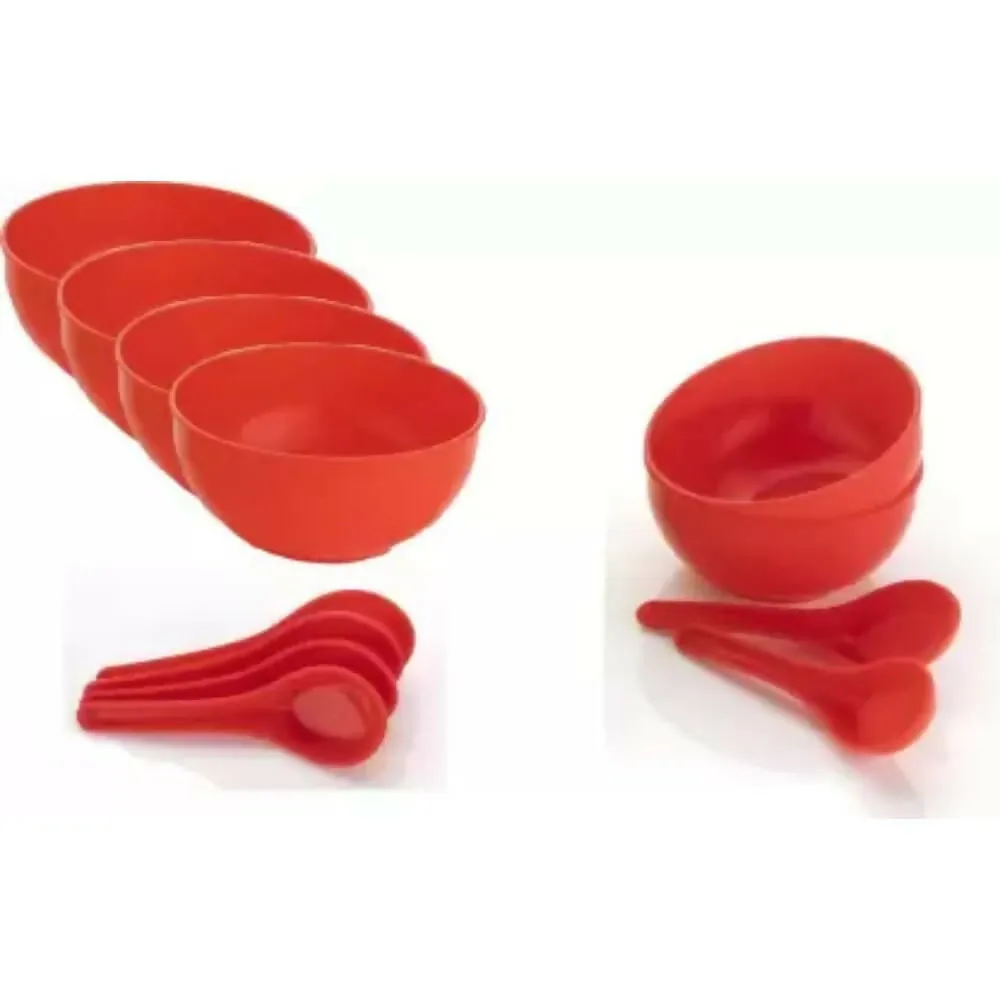 6 Soup Bowls Set With 6 Spoons