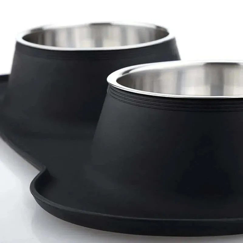 Anti-Slip Stainless Steel Pet Feeder Bowls with Durable Mat