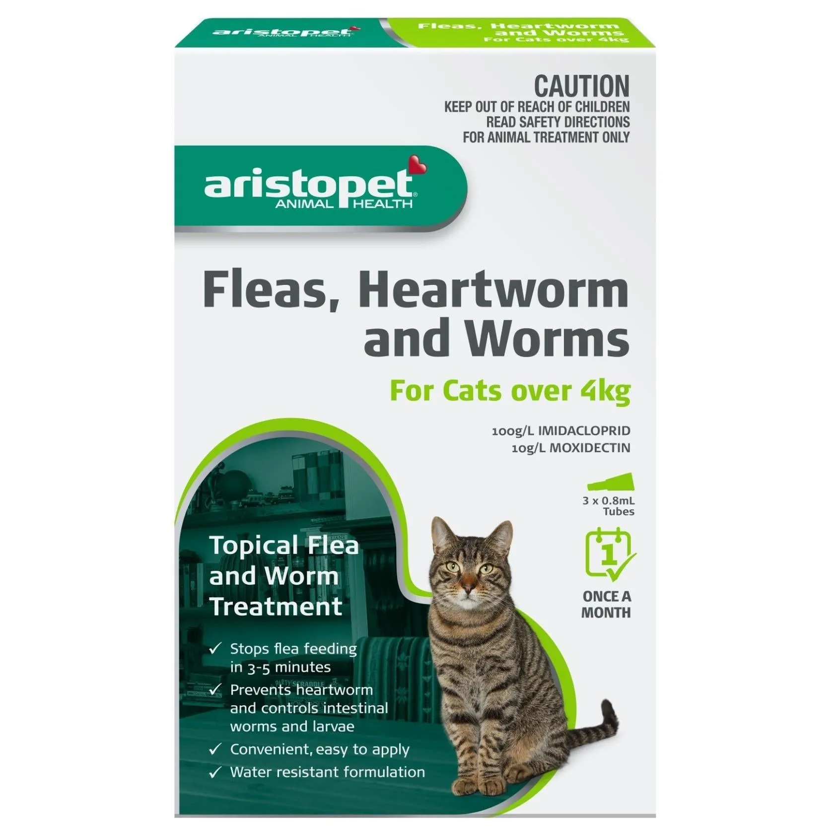 Aristopet Animal Health Fleas, Heartworm & Worms For Cats >4Kg