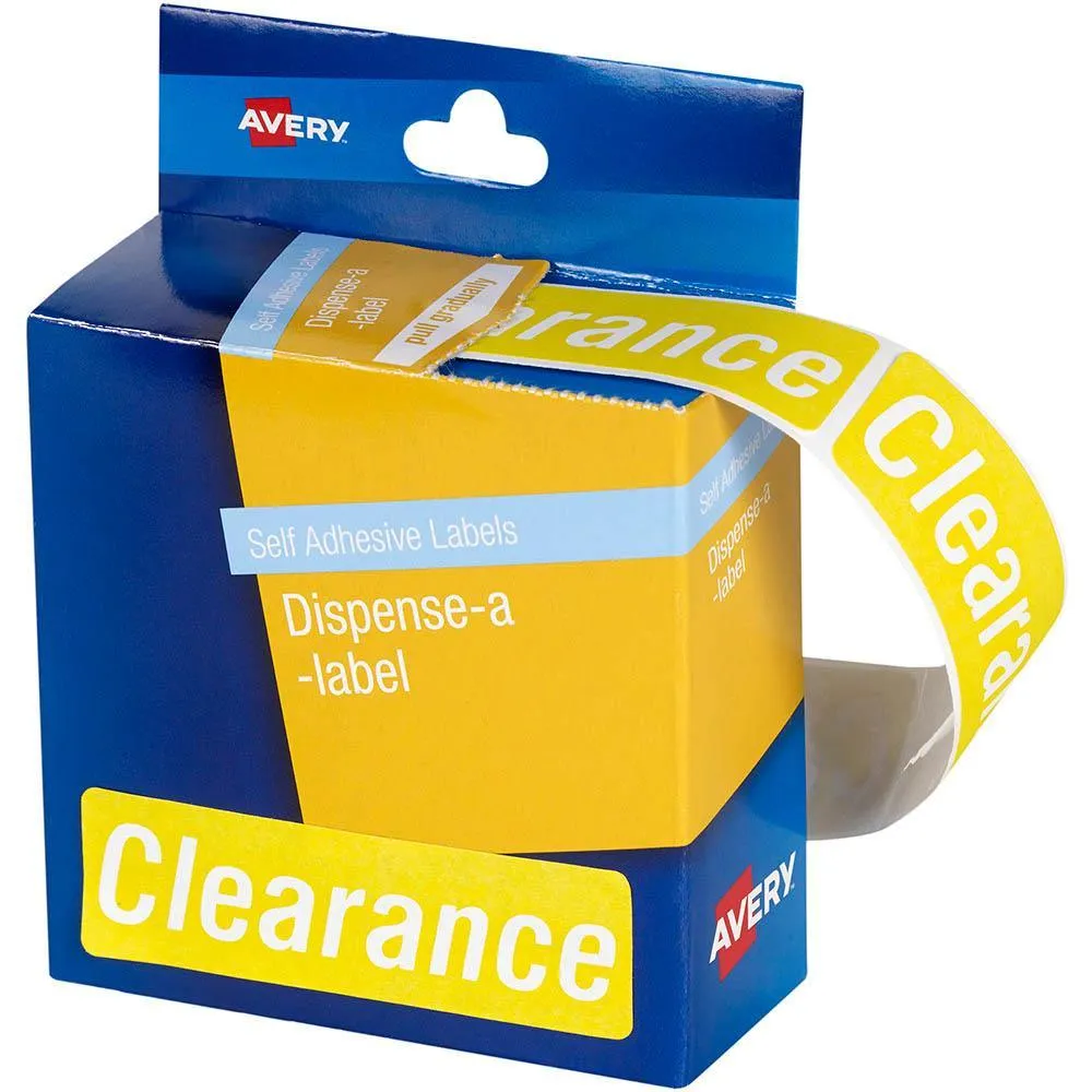 Avery 937319 Message Labels Clearance 64 X 19Mm Yellow Pack 250