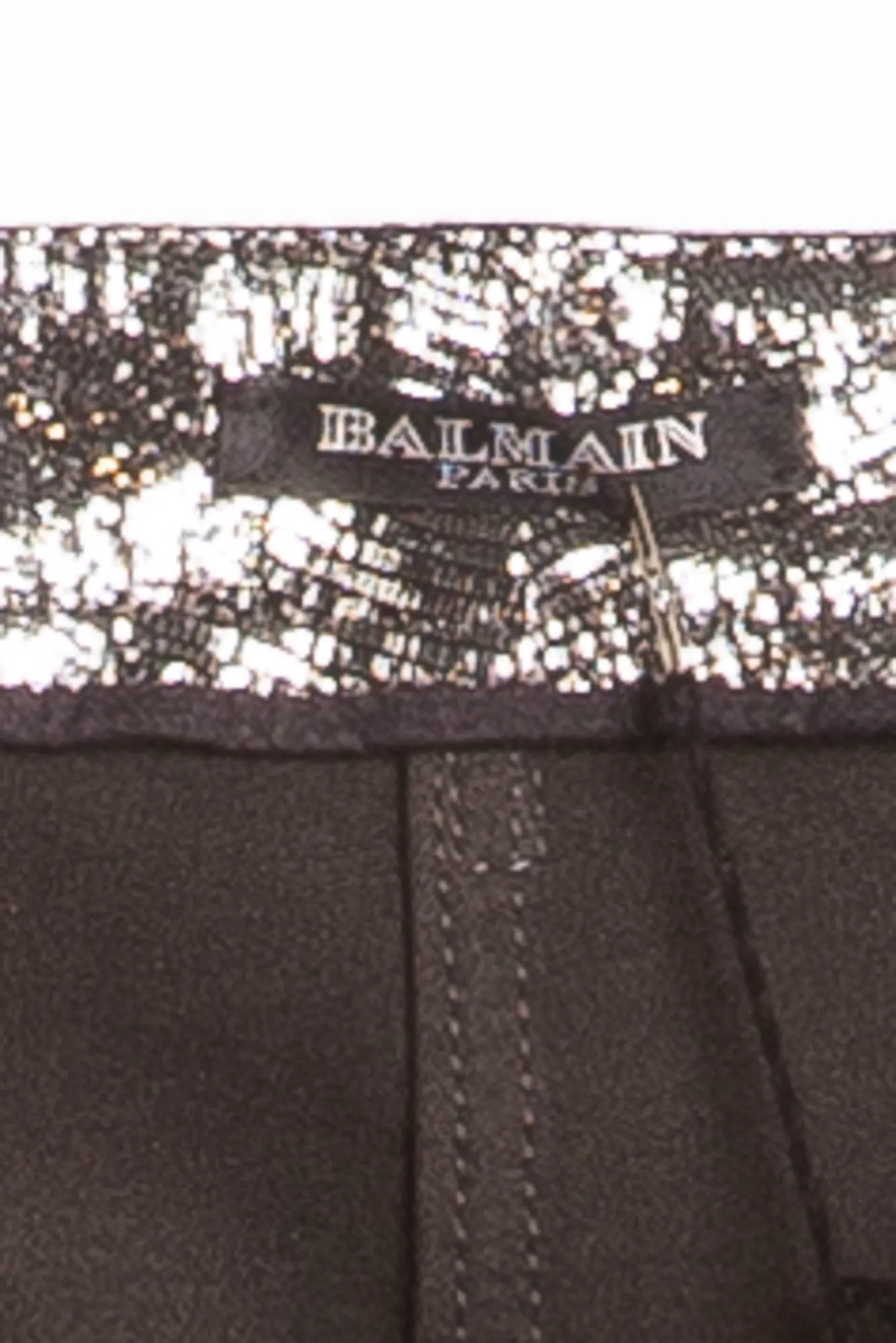 Balmain - NWT Unique Motorcycle Leather Reptile Texture Silver Skinny Jeans - FR 40