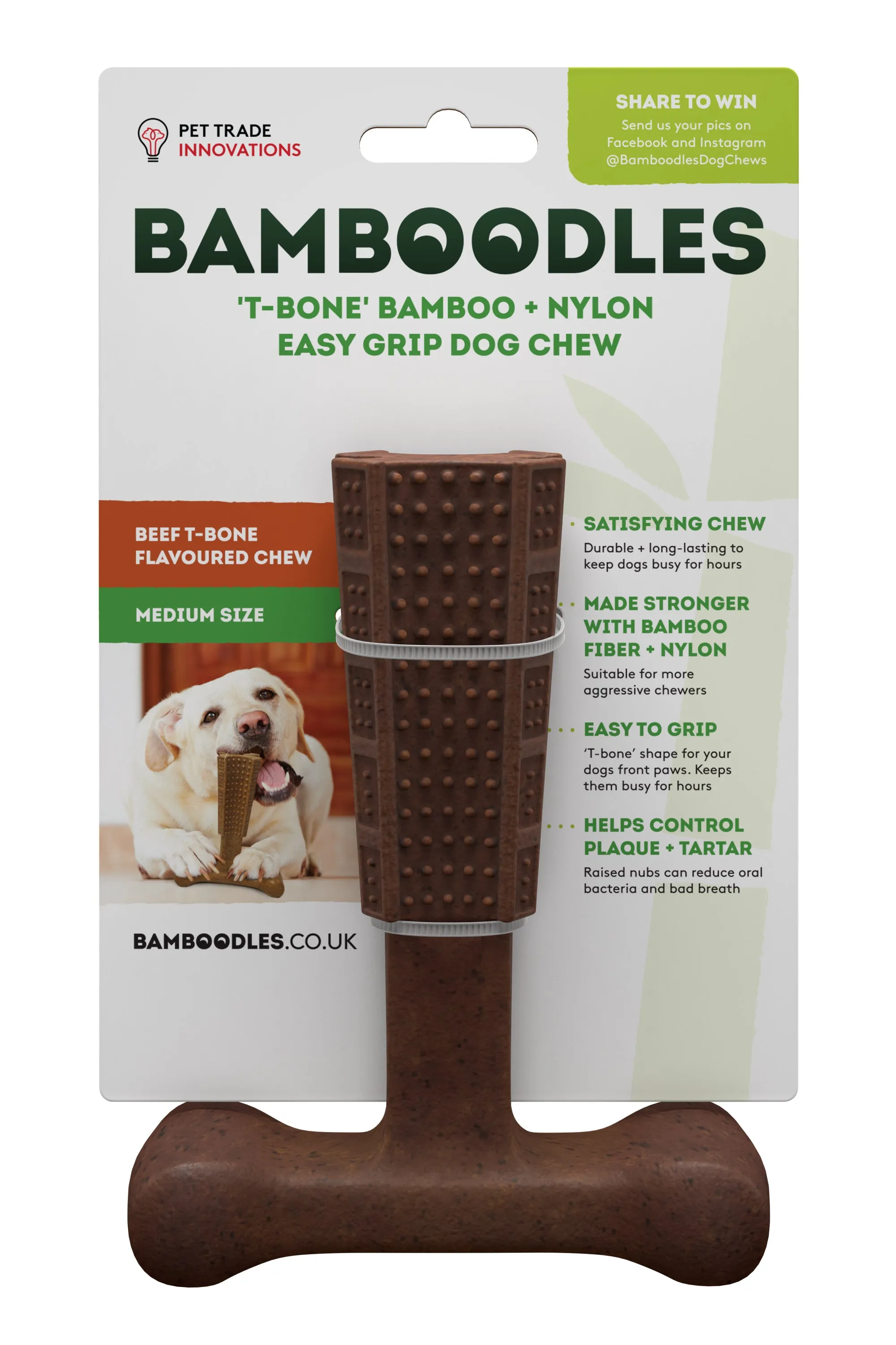 Bamboodles T-bone Beef Flavour Dog Toys