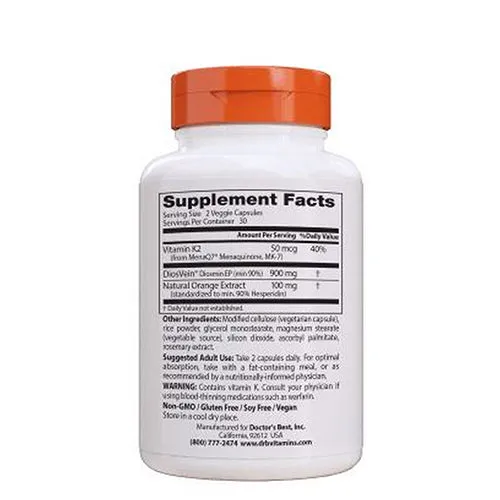 Best Vein Support Featuring DiosVein 60 Veggie Caps By Doctors Best