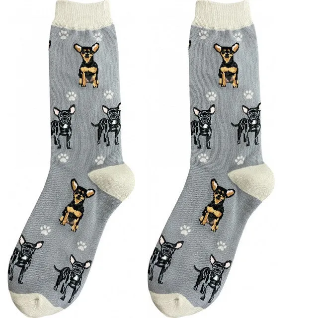 Black Chihuahua Dog Happy Tails Socks