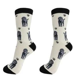 Black Labradoodle Dog Happy Tails Socks