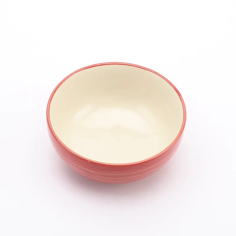 Ceramic Red Spiral Bowls | Set Of 4