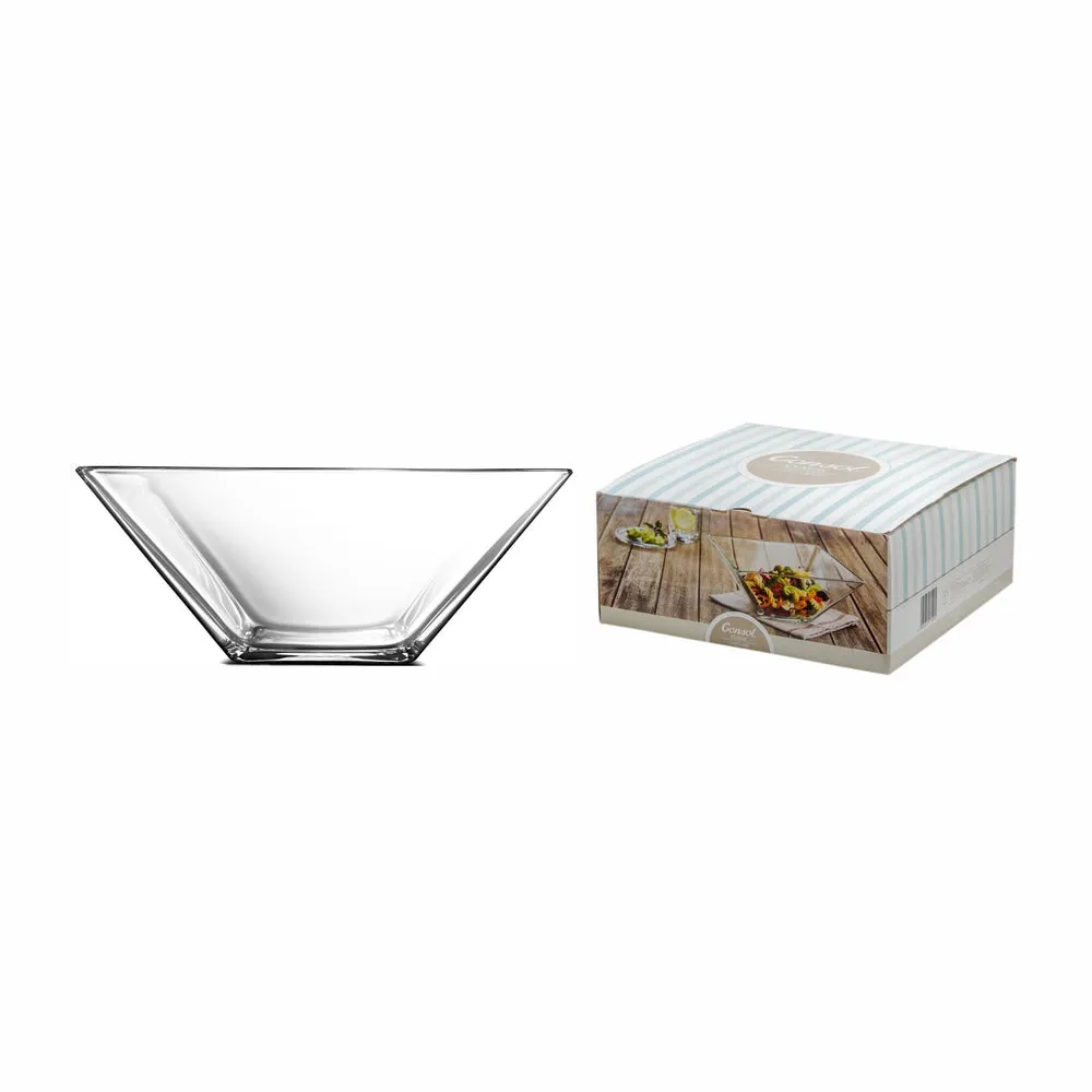 Consol Glass Bowl Square Montecarlo 250x250x105mm 17129