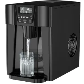 Costway EP24509: 2-In-1 Ice Maker Water Dispenser, 36lbs/24H LCD Display