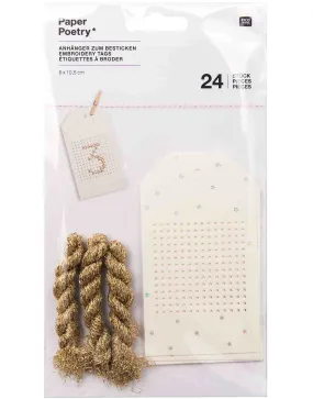 Cream Stitchable Gift Tags with Gold Thread