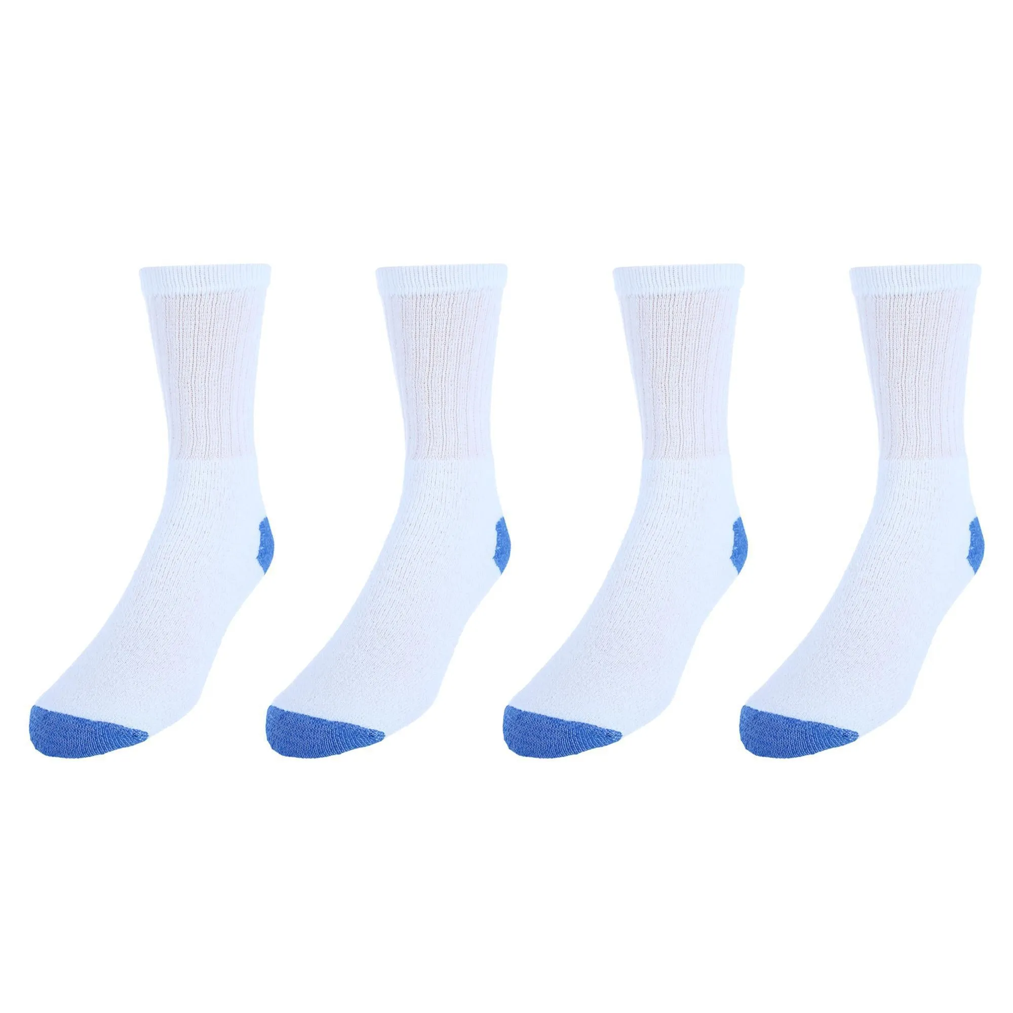 CTM® Men's Casual and Comfortable Colored Heel and Toe Crew Socks (4 Pack)