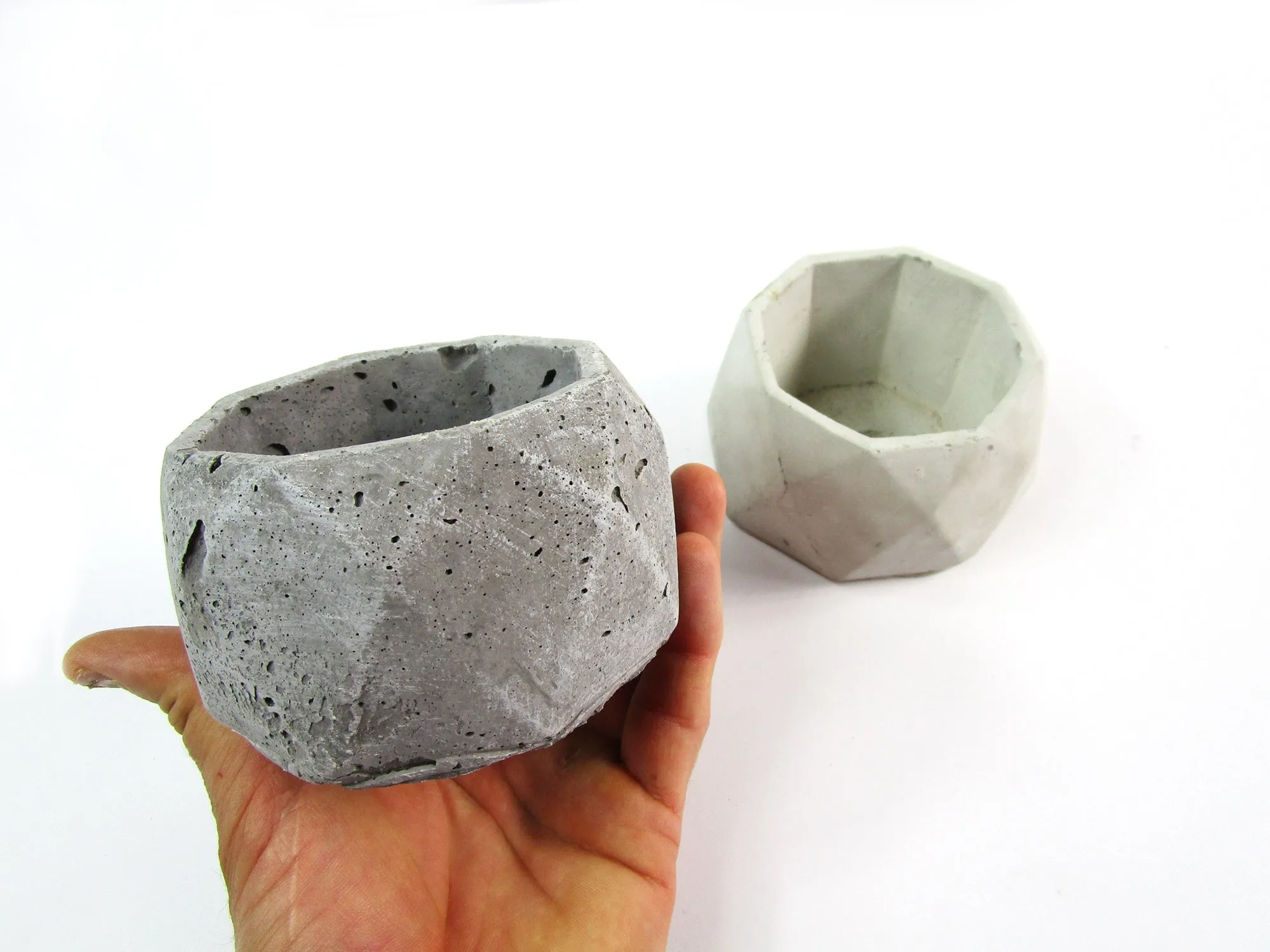 Decorative Item for Room Decor. Geometric Concrete Planter, Concrete Pot, Hand Made. FREE SHIPPING!