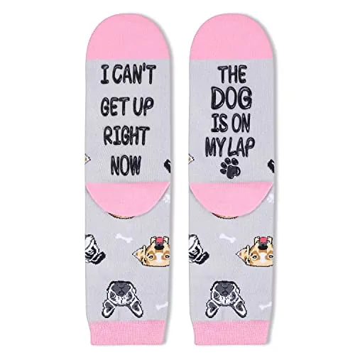 Dog Lover Gifts for Women Dog Gifts for Girl Lady Female Crazy Dog Socks 2 Pairs