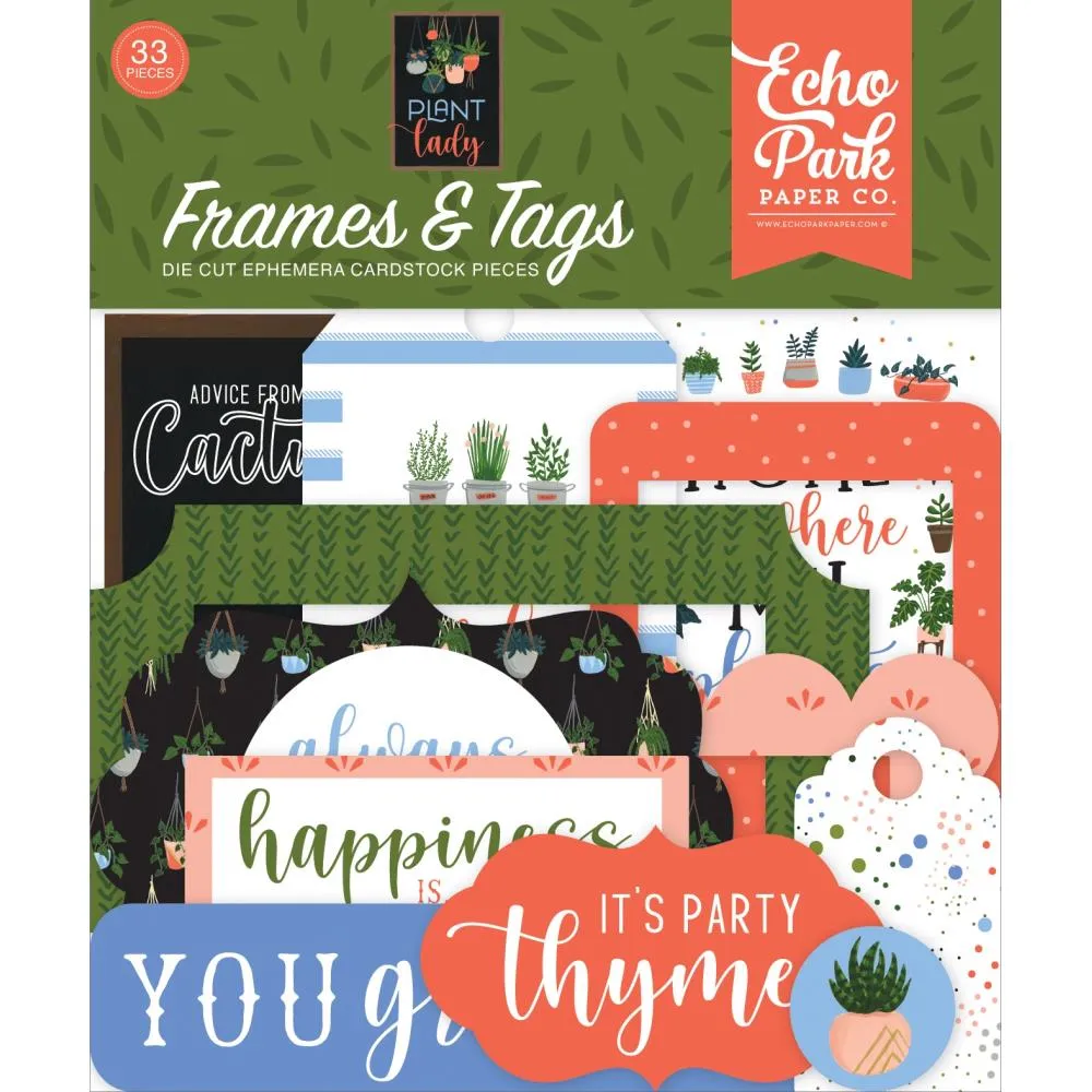 Echo Park Cardstock Ephemera 33 pack  Frames & Tags - Plant Lady*