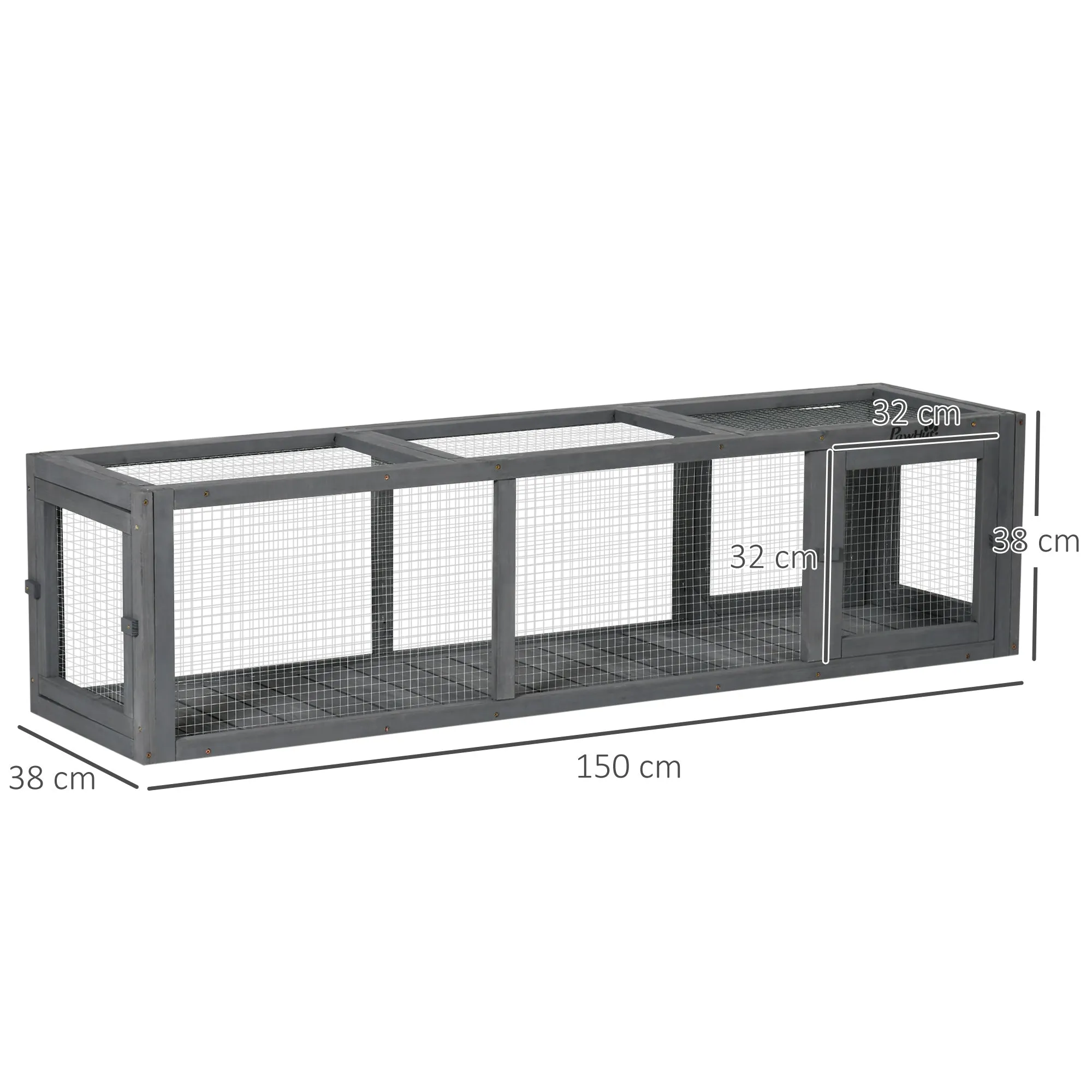 Extra Long Cat Tunnel with Multiple Entrances, 150Lcm - Dark Grey