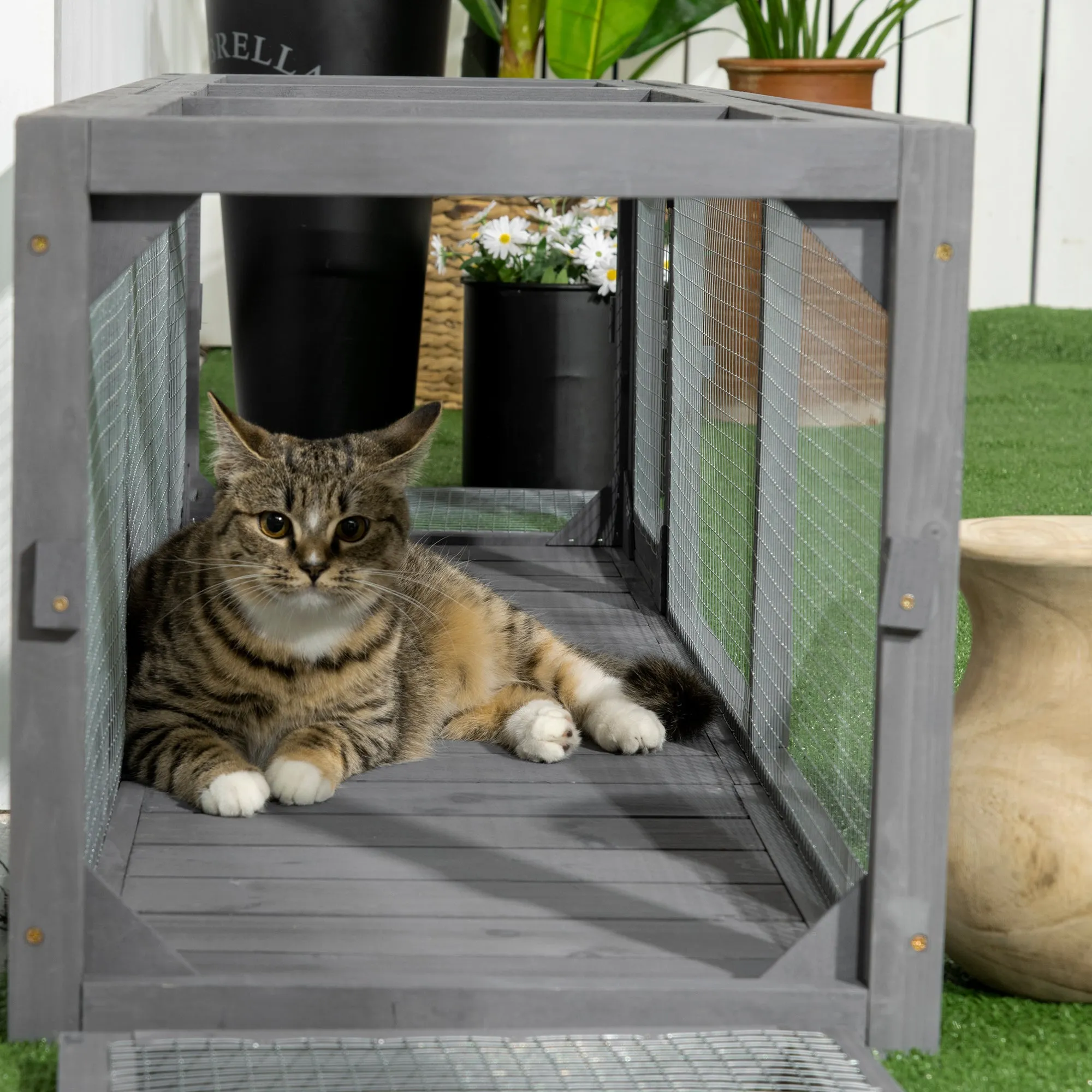 Extra Long Cat Tunnel with Multiple Entrances, 150Lcm - Dark Grey