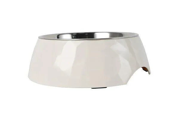 Facet Round Cat Dog Bowl - White S/L