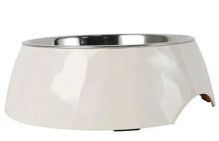 Facet Round Cat Dog Bowl - White S/L