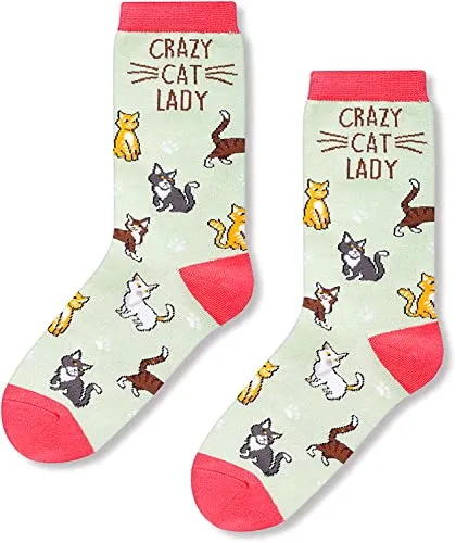 Funny Saying Cat Gifts for Women,Unique Cat Mom Gifts Novelty Cat Socks