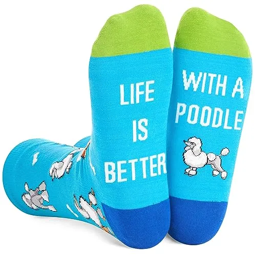 Gender-Neutral Poodle Gifts, Unisex Poodle Socks for Women and Men, Poodle Gifts Goldendoodle Socks