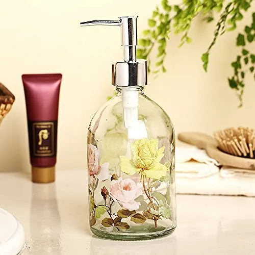 Glass Soap Dispenser Bottle with Pump,Refillable Liquid Hand Soap Dispenser for Bathroom, Kitchen Soap Dispenser 17 oz