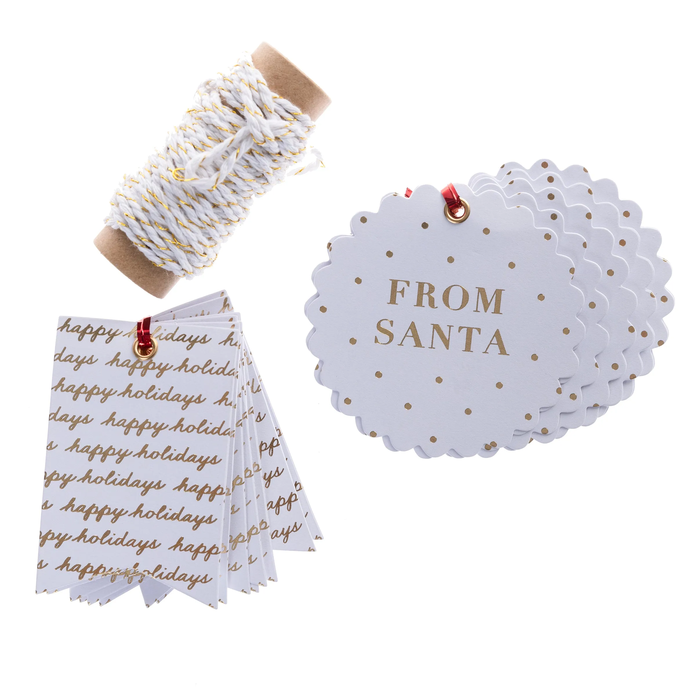 Gold and white Holiday Gift Tag Box Set