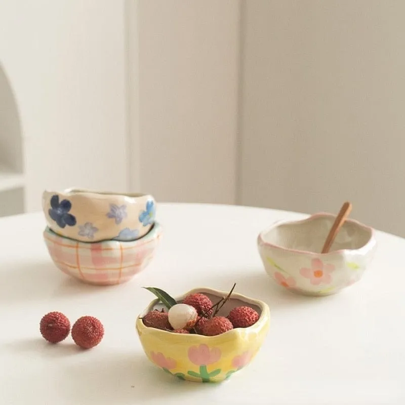 Hand Painted Irregular Ceramic Bowls