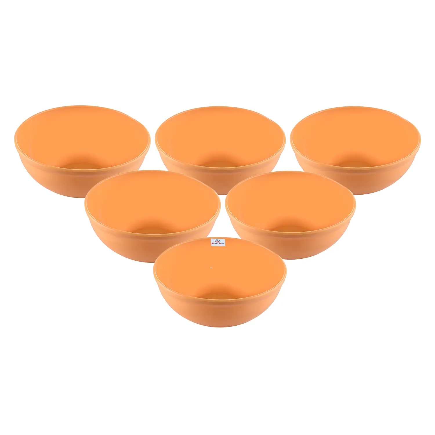 Heart Home Bowls|Plastic Dishwasher Safe Bowl|Multipurpose Serving Bowls|Bowls for Kitchen|Microwave Safe Bowls for Salad|Soup|Pasta|1500 ML|Pack of 6 (Yellow)