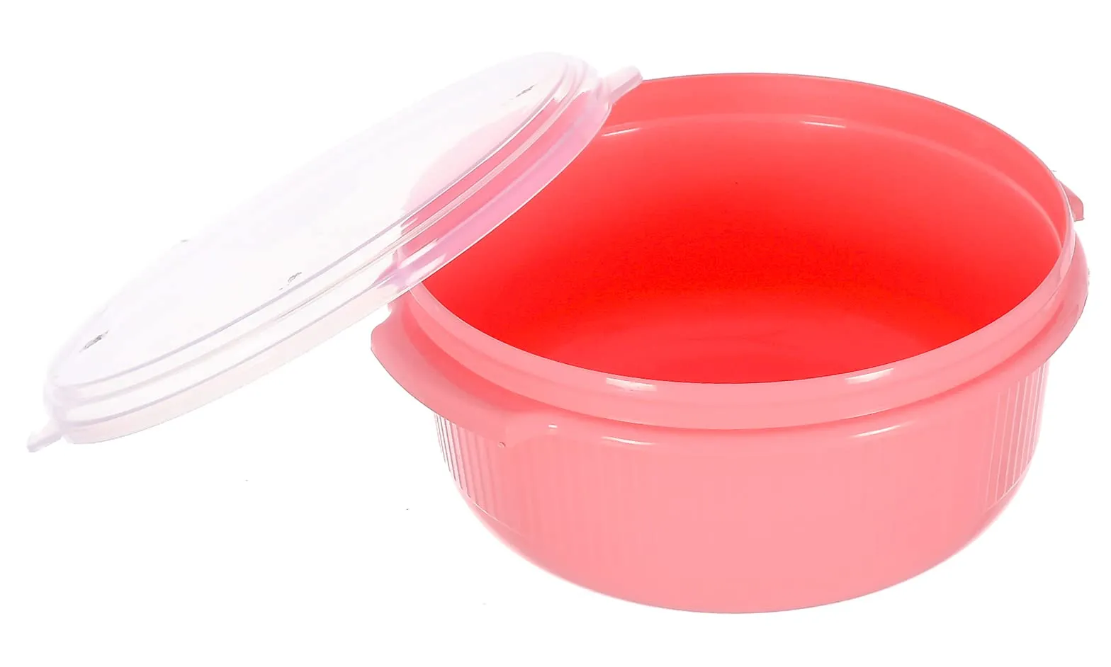 Heart Home Food Grade, Microwave & Freezer Safe Plastic Bowls, Food Storage Container Set With Lid, Set of 3 (3200ml, 1800ml, 1000ml) (Pink)-46HH0320