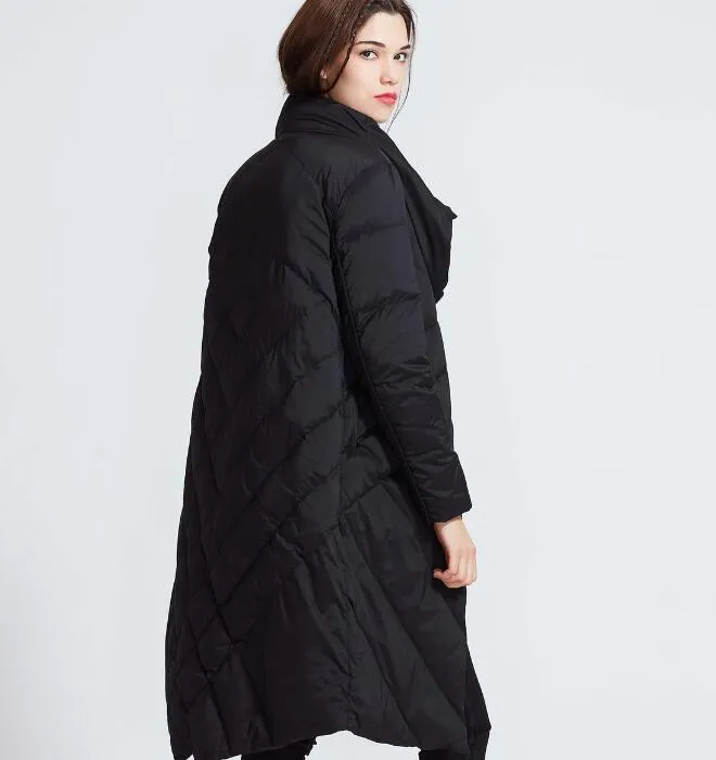 High Collar Women Winter Coat,Thick 90% Duck Down Puffer Jackets Warm Down Coat Any Size