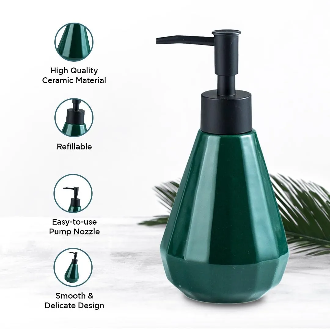 Kuber Industries Liquid Soap Dispenser | Handwash Soap Dispenser | Soap Dispenser for Wash Basin | Shampoo Dispenser Bottle | Bathroom Dispenser Bottle | ZX060GN | 250 ml | Green