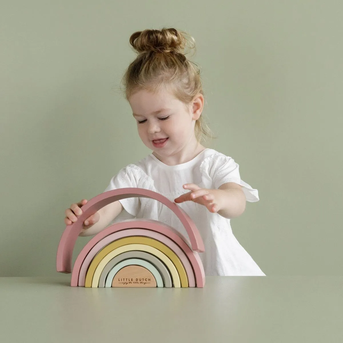 Little Dutch Wooden Rainbow Stacker (Pink)