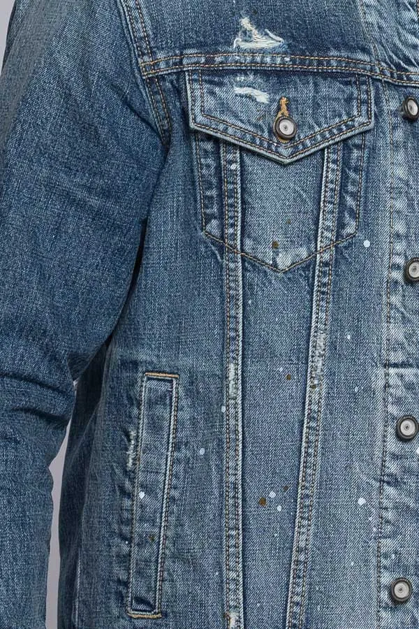 Med Blue Full Sleeves Denim Jacket