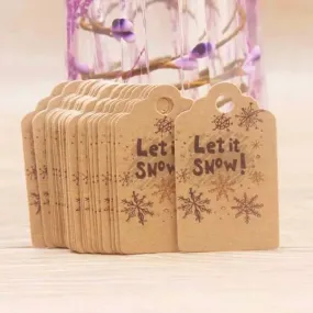 Merry Christmas Paper Gift Tags x 50 pcs - Let it Snow