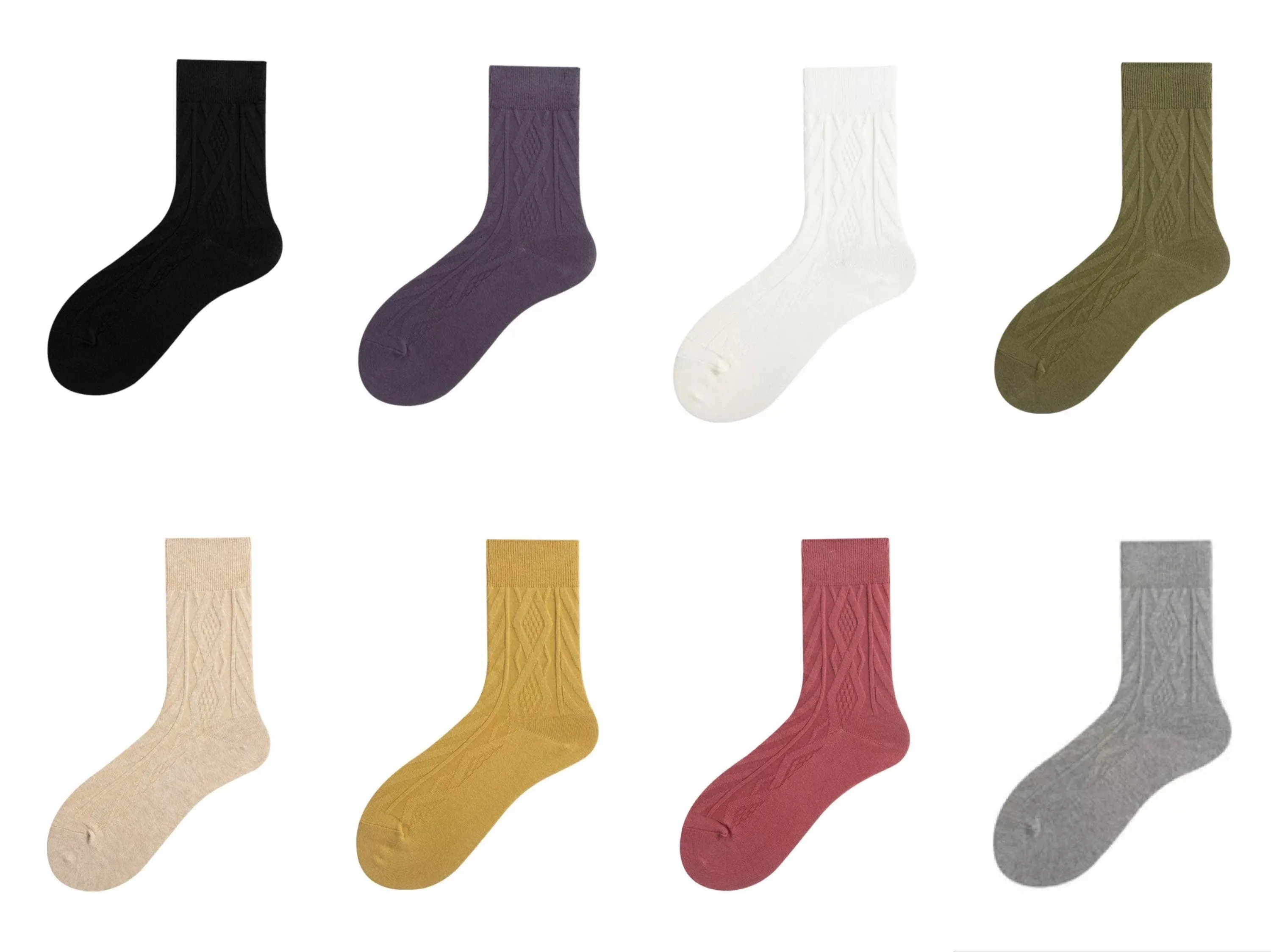 Miss June’s | Women’s | 1 pair cotton socks｜Daily | Cotton | Natural | Soft | Designed | Textured | Gift Idea | Casual | Comfortable