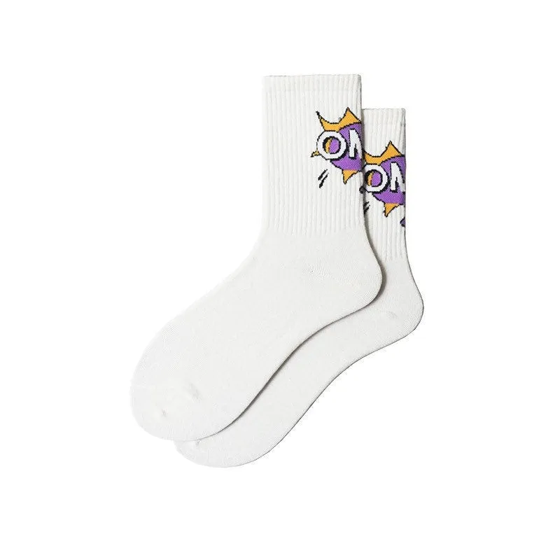 Miss June’s | Women’s | 1 Pair of cotton socks｜Creative | School | Cool | Patterned | Designed | Gift Idea | Casual | Comfortable