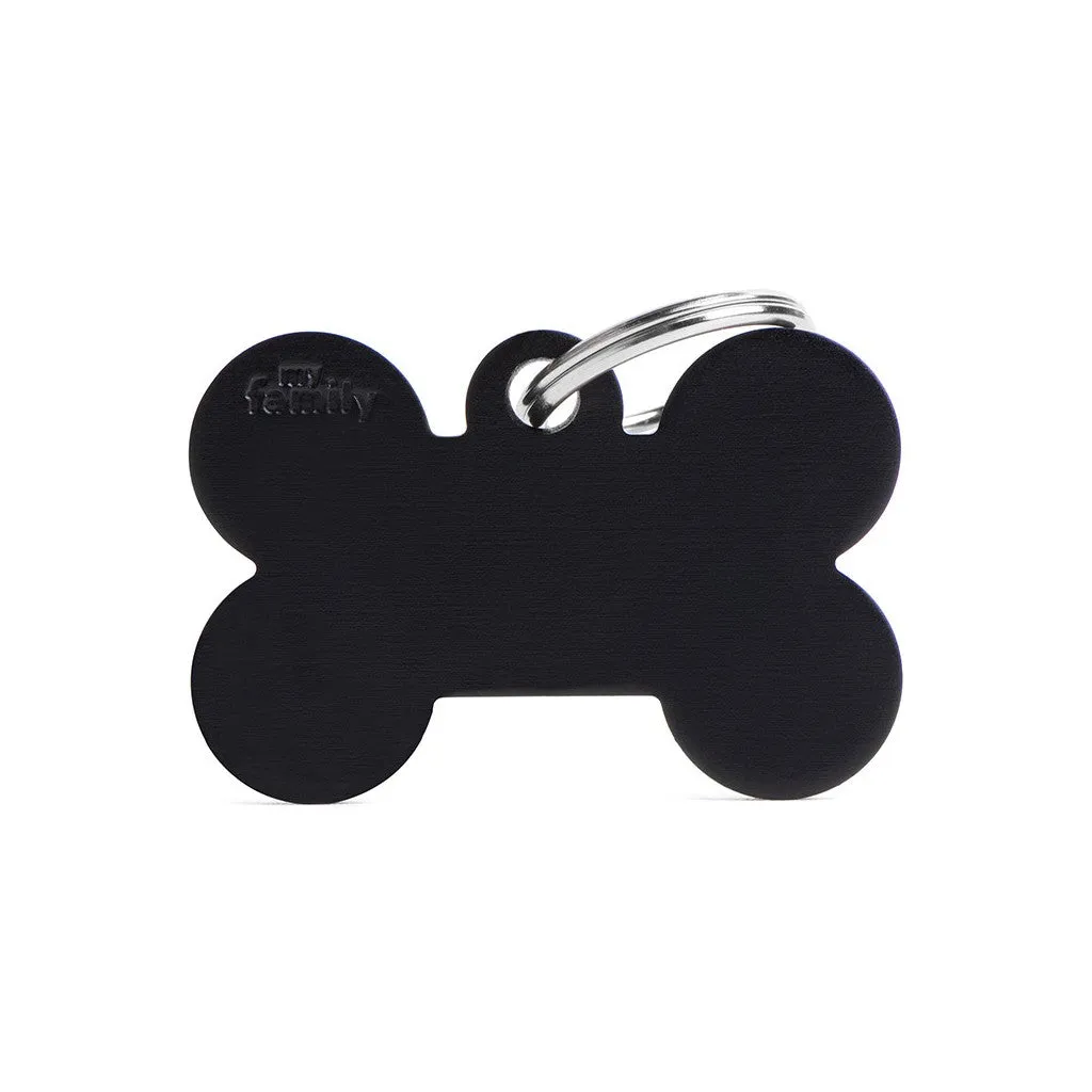 MyFamily ID Tag Basic Collection Big Bone Black in Aluminum