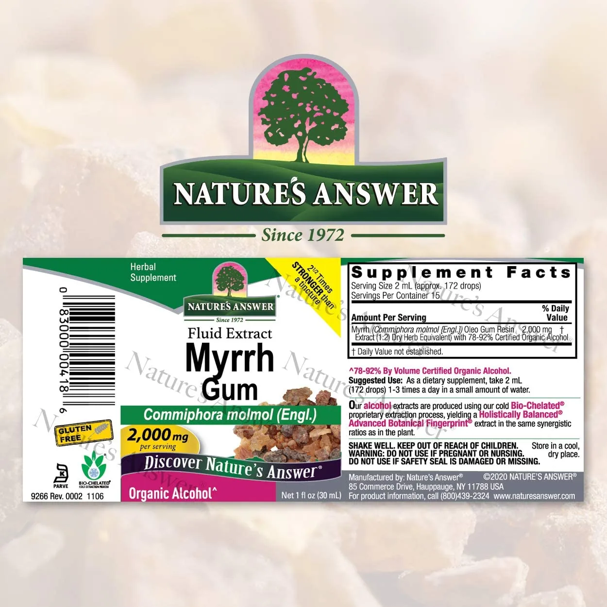 NATURES ANSWER MYRRH GUM EXTRACT 1 Oz