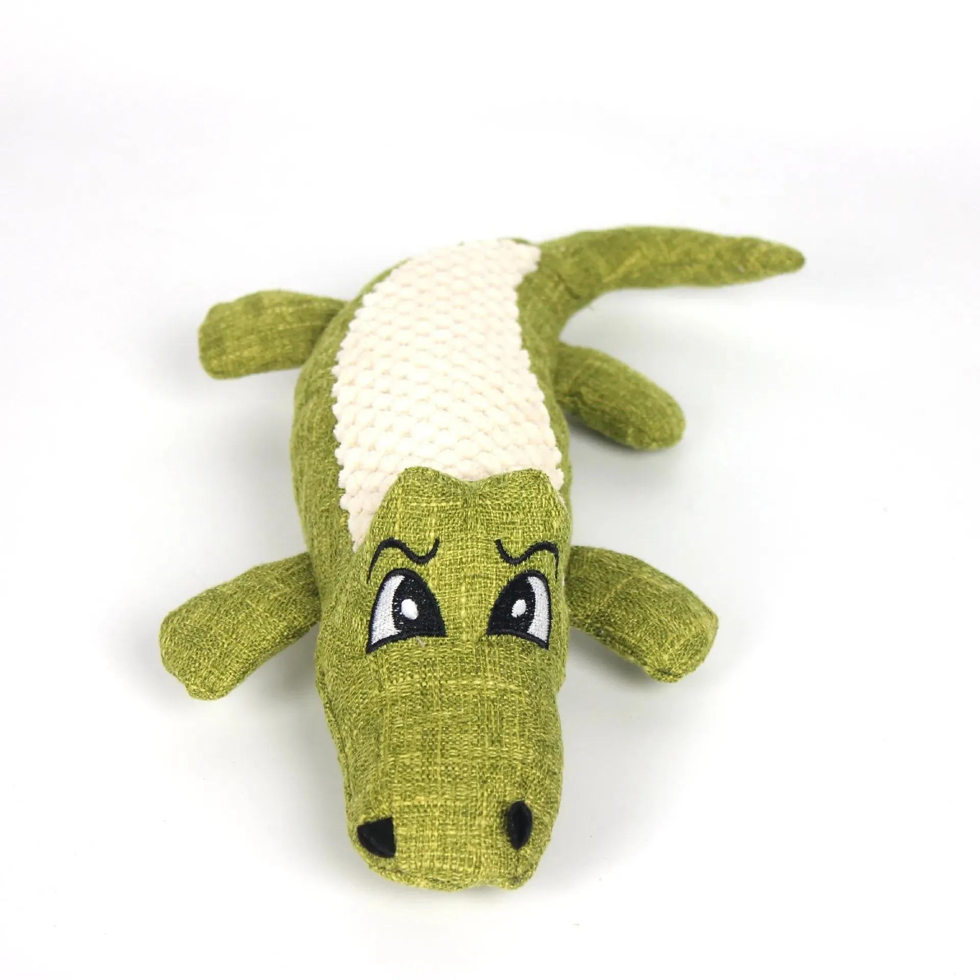 New Plush Crocodile Dog Toy – Sound-Making Corn Velvet Chew Toy for Dental Health