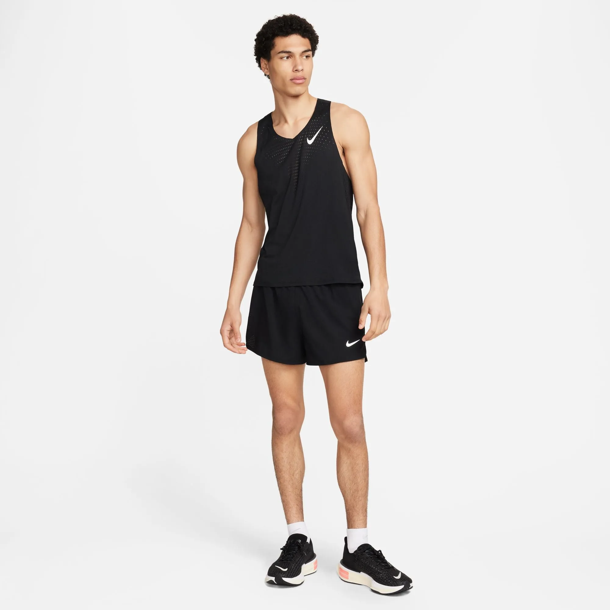 Nike AeroSwift Singlet | Black / Summit White | Mens