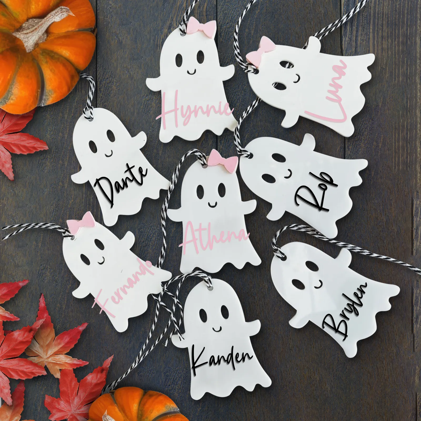 Personalized Halloween Tags, Boo Bag Tags, Acrylic Name Tags, Halloween Basket Tags HX05