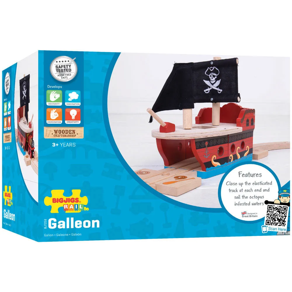 Pirate Galleon BIGJIGS Rail Wooden - New in Box