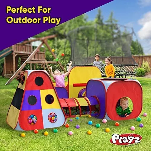 Playz 6ft. Kids Playhouse Jungle Gym Tunnel and Tent Set Parent