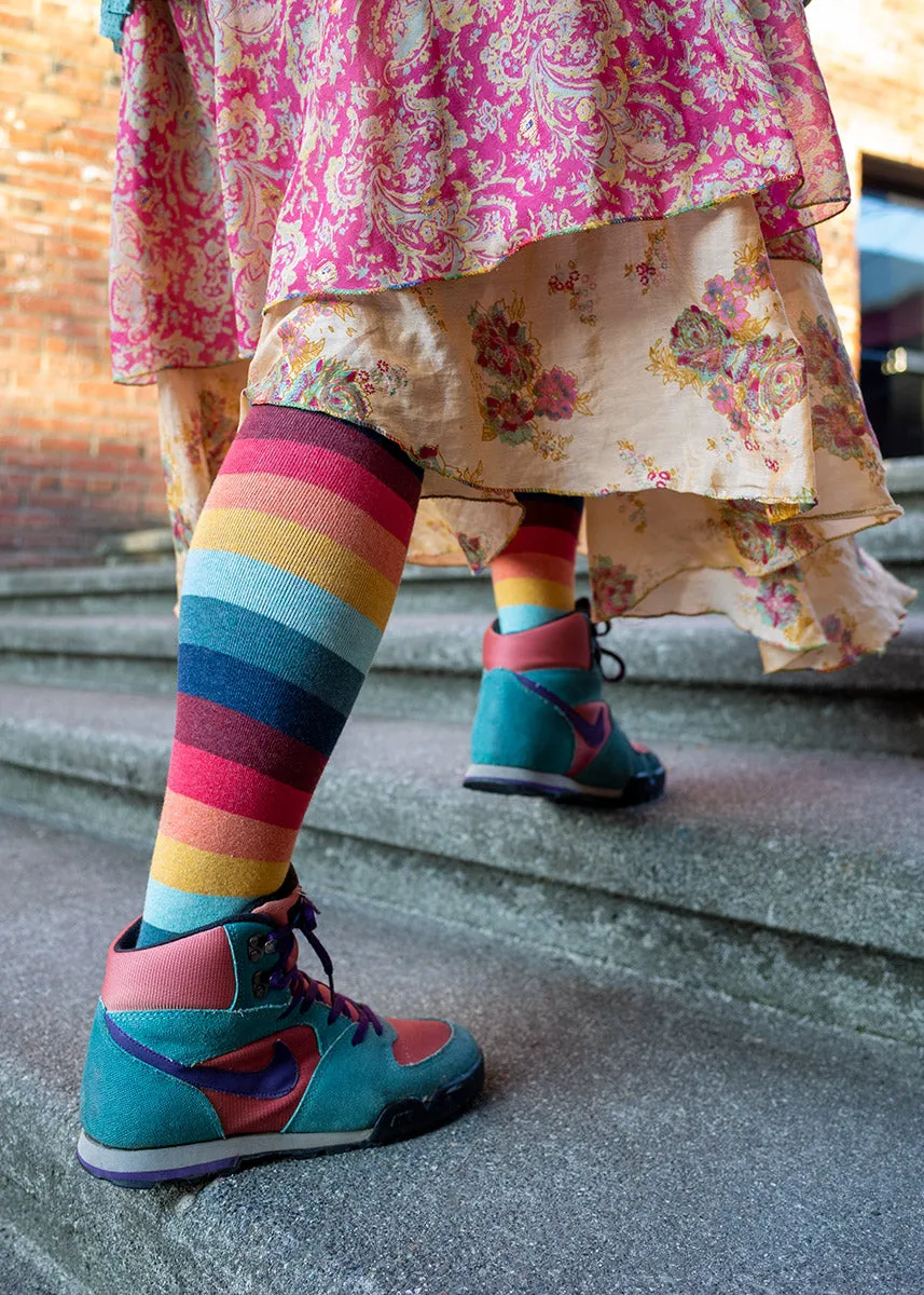 Retro '70s Stripe Knee Socks