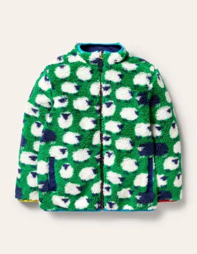 Reversible Zip-up Sweater-Green Pepper Sheep