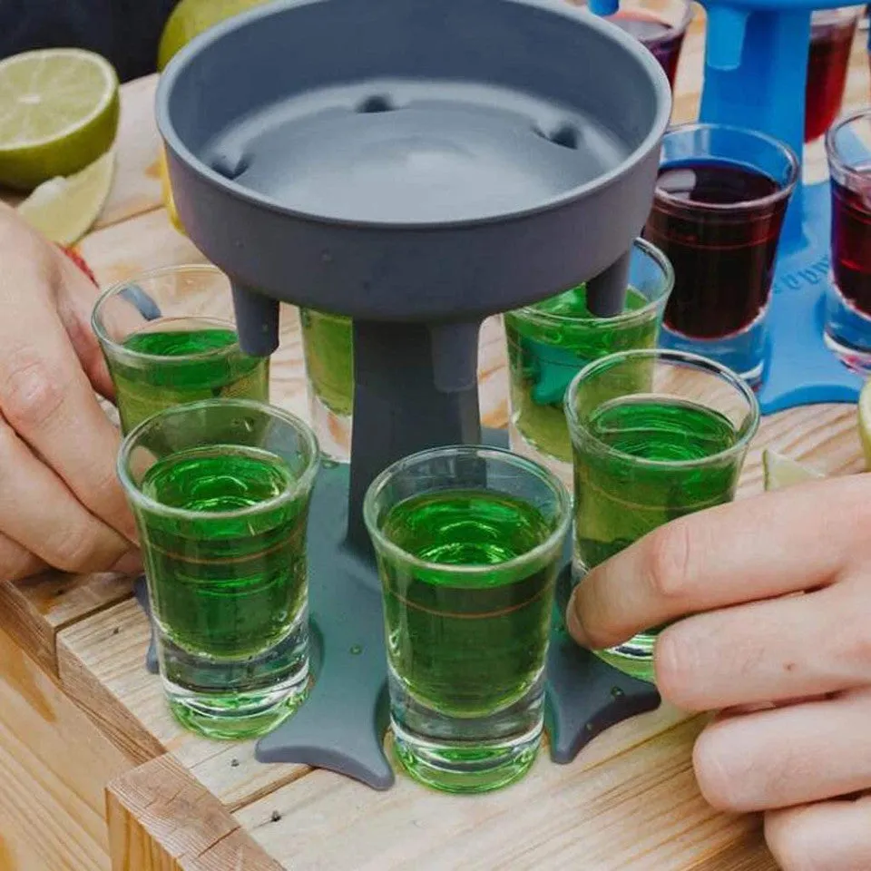 Shot Dispenser with 6 Glasses Plastic